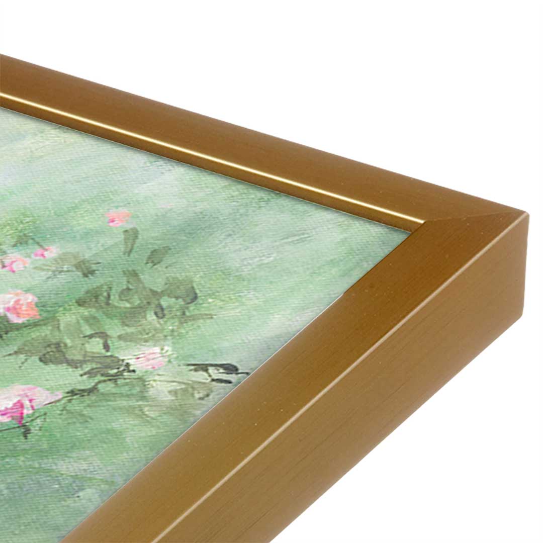 [Color:Polished Gold], Picture of art in a Polished Gold frame at an angle