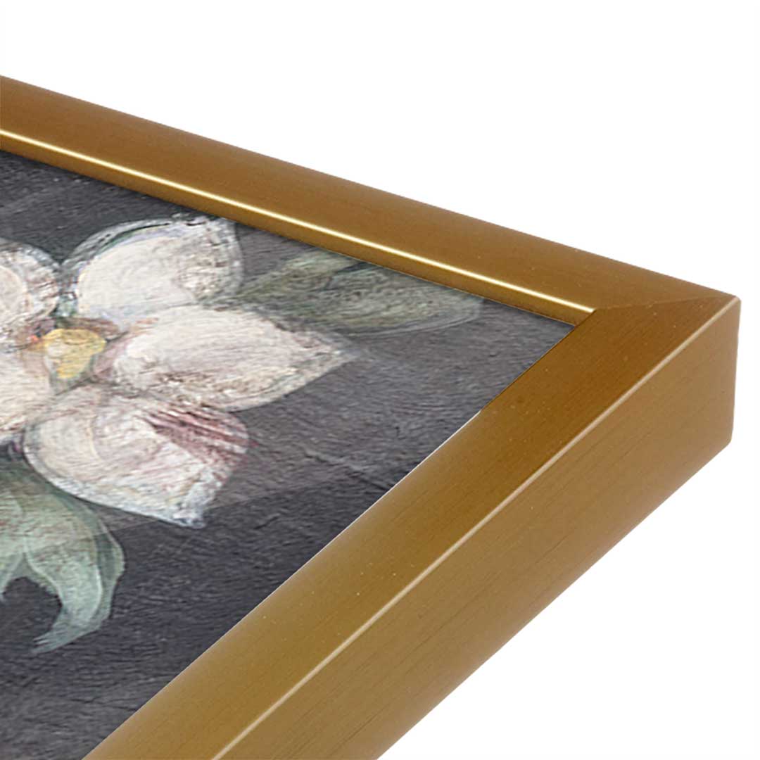 [Color:Polished Gold], Picture of art in a Polished Gold frame at an angle