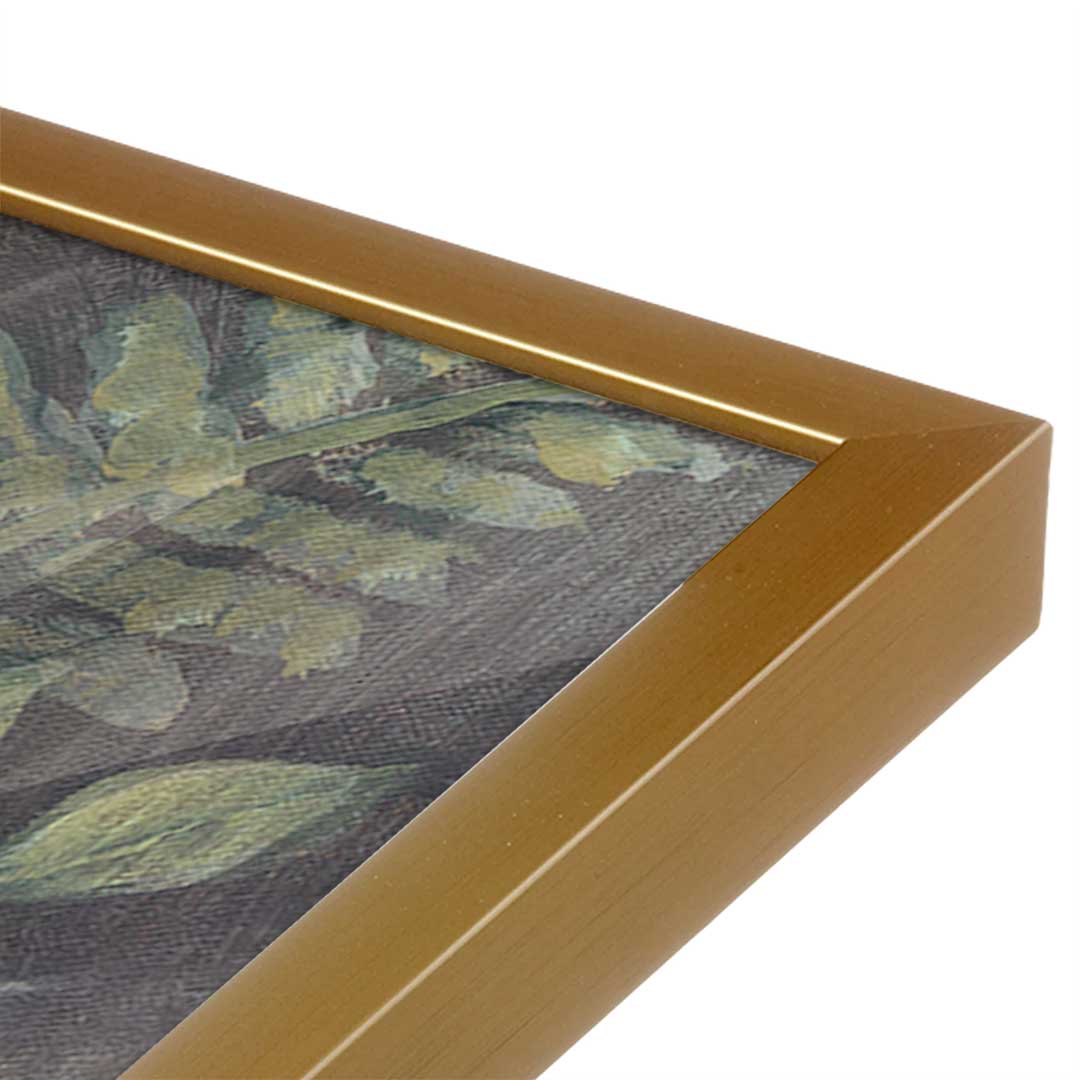 [Color:Polished Gold], Picture of art in a Polished Gold frame at an angle