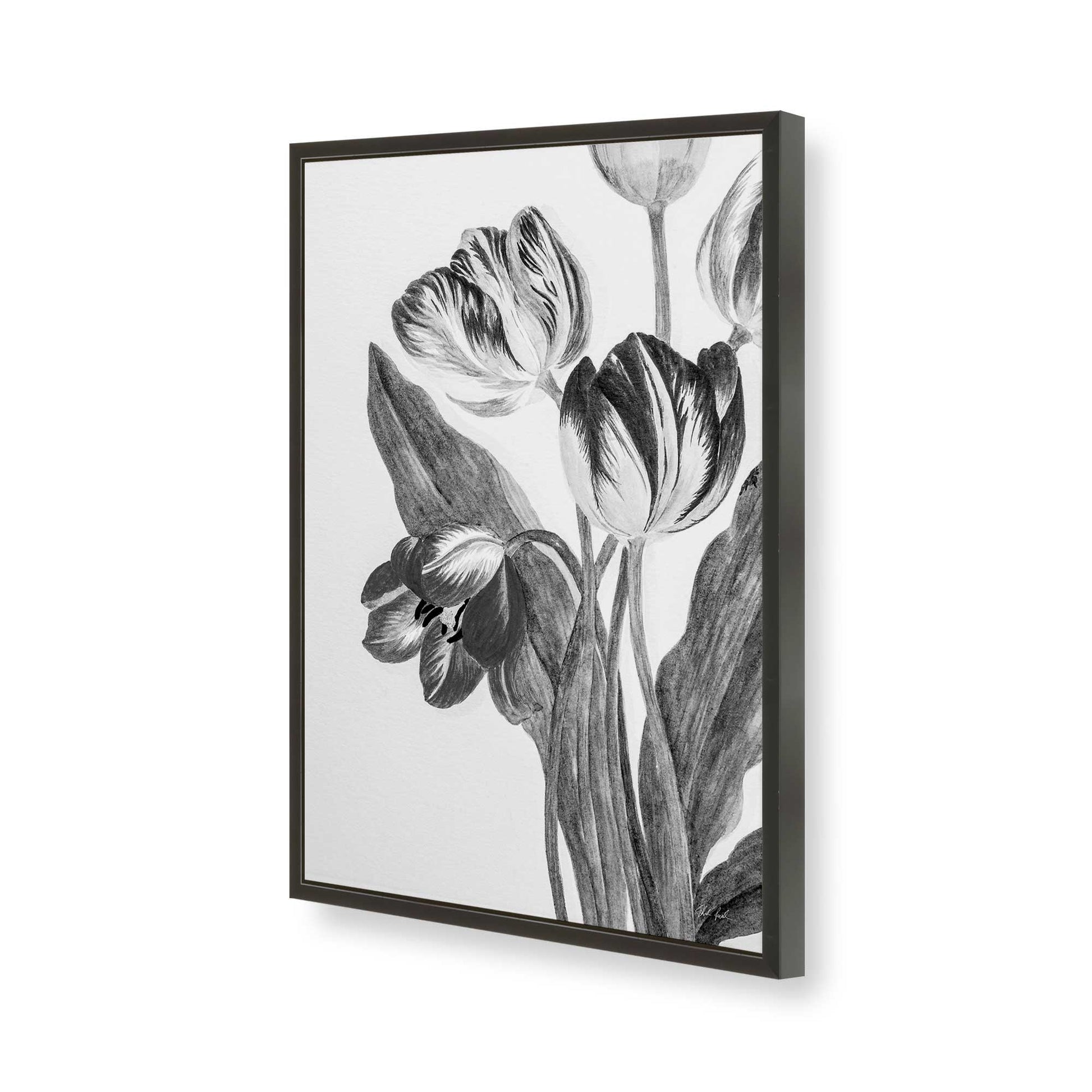 [Color:Satin Black], Picture of art in a Satin Black frame of the corner