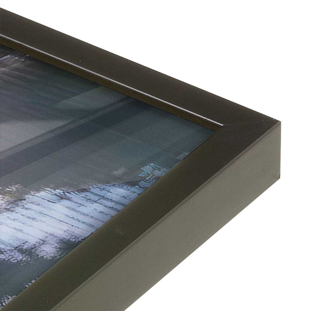 [Color:Satin Black], Picture of art in a Satin Black frame at an angle