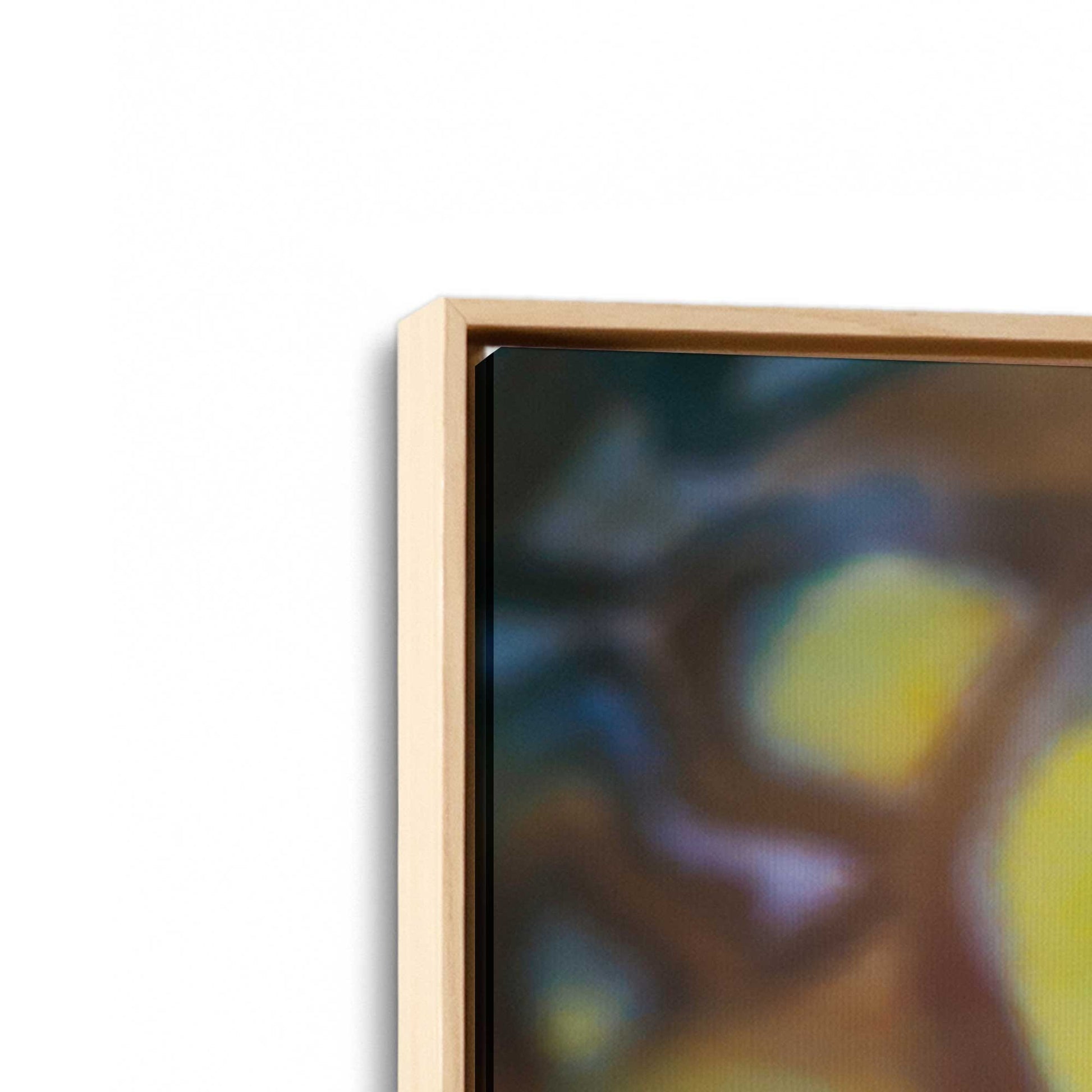 [Color:American Maple], Picture of art in a American Maple frame at an angle