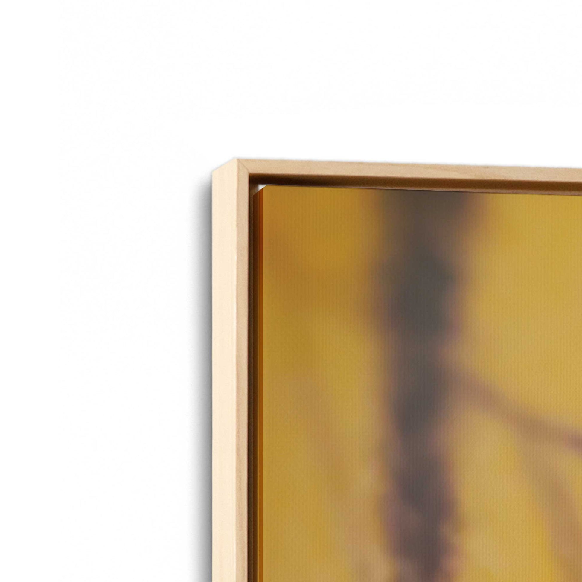[Color:American Maple], Picture of art in a American Maple frame at an angle