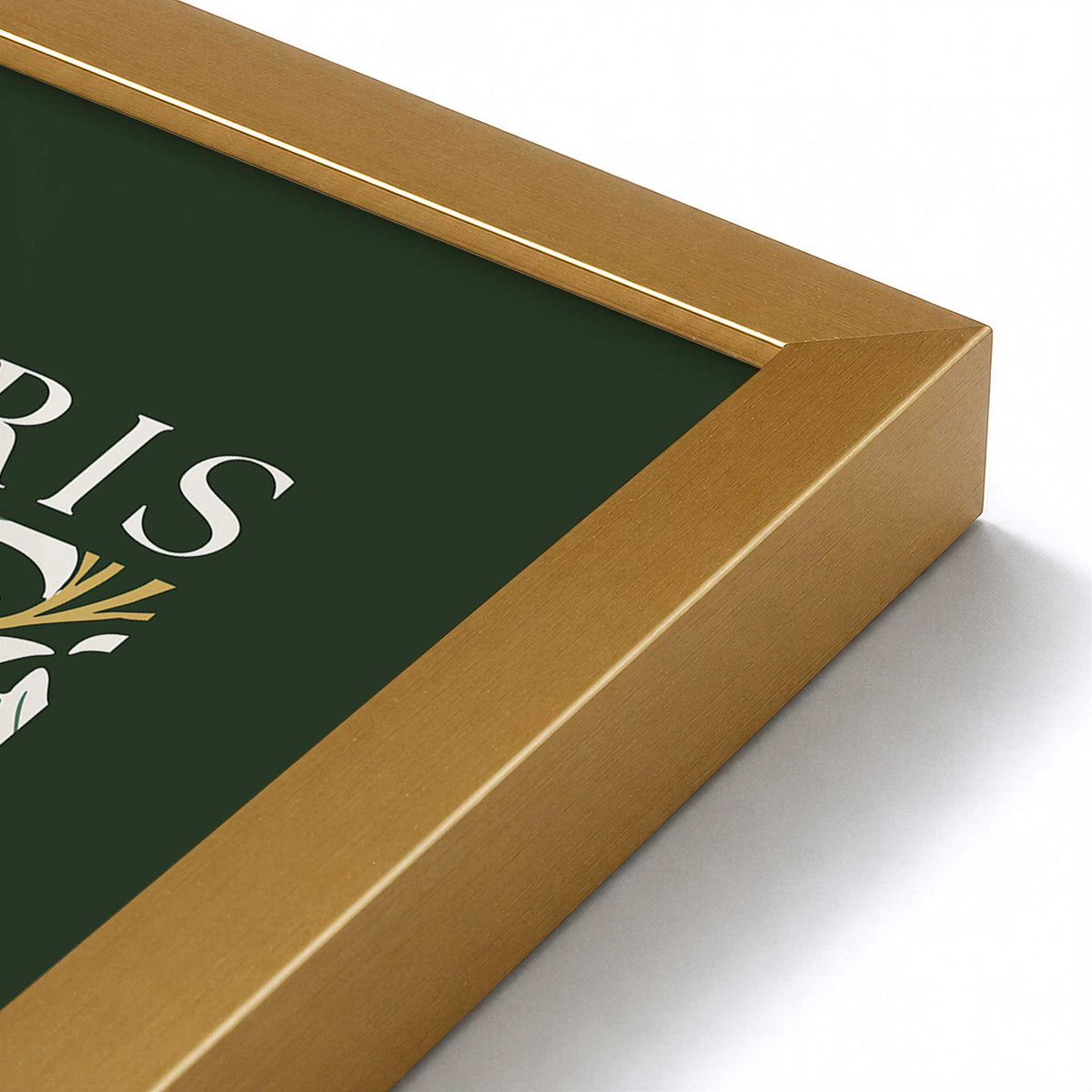 [Color:Polished Gold], Picture of art in a Polished Gold frame at an angle