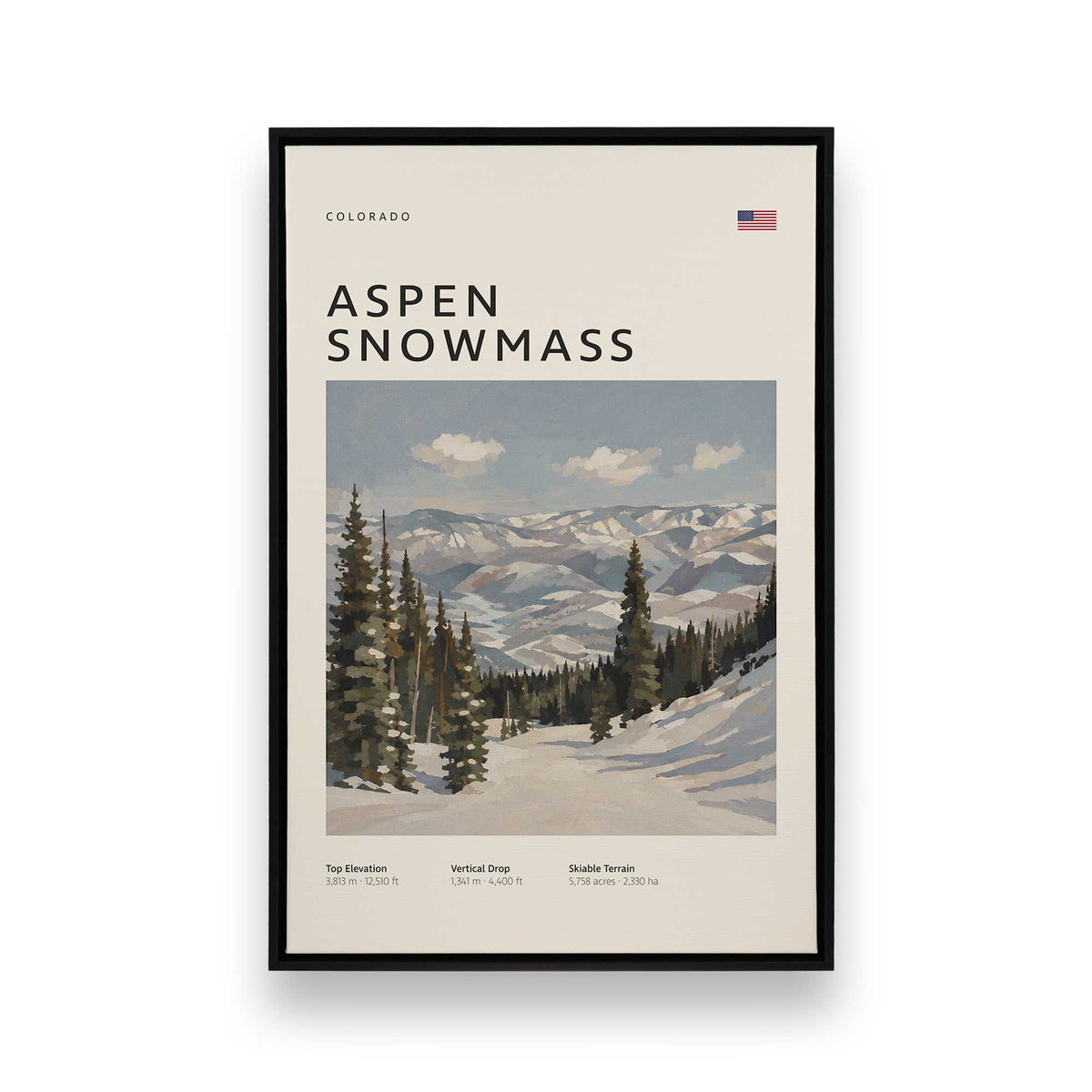 [Color:Satin Black], Picture of art in a Satin Black frame