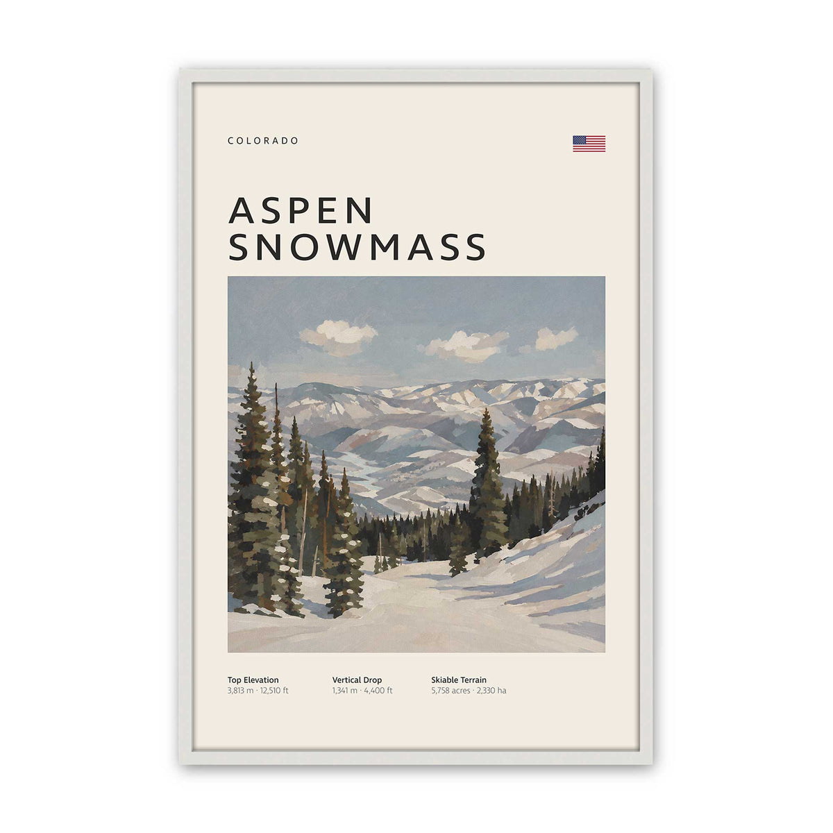 [Color:Opaque White], Picture of art in an Opaque White frame