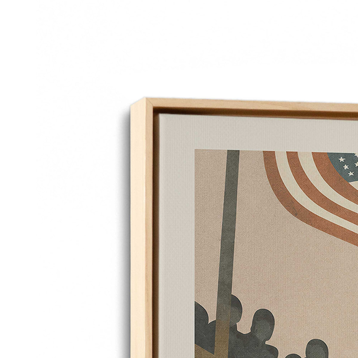 [Color:American Maple], Picture of art in a American Maple frame at an angle