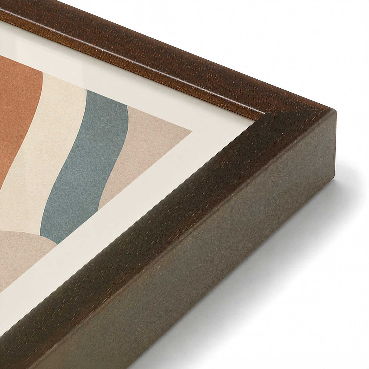 [Color:Brown], Picture of art in a Brown frame at an angle