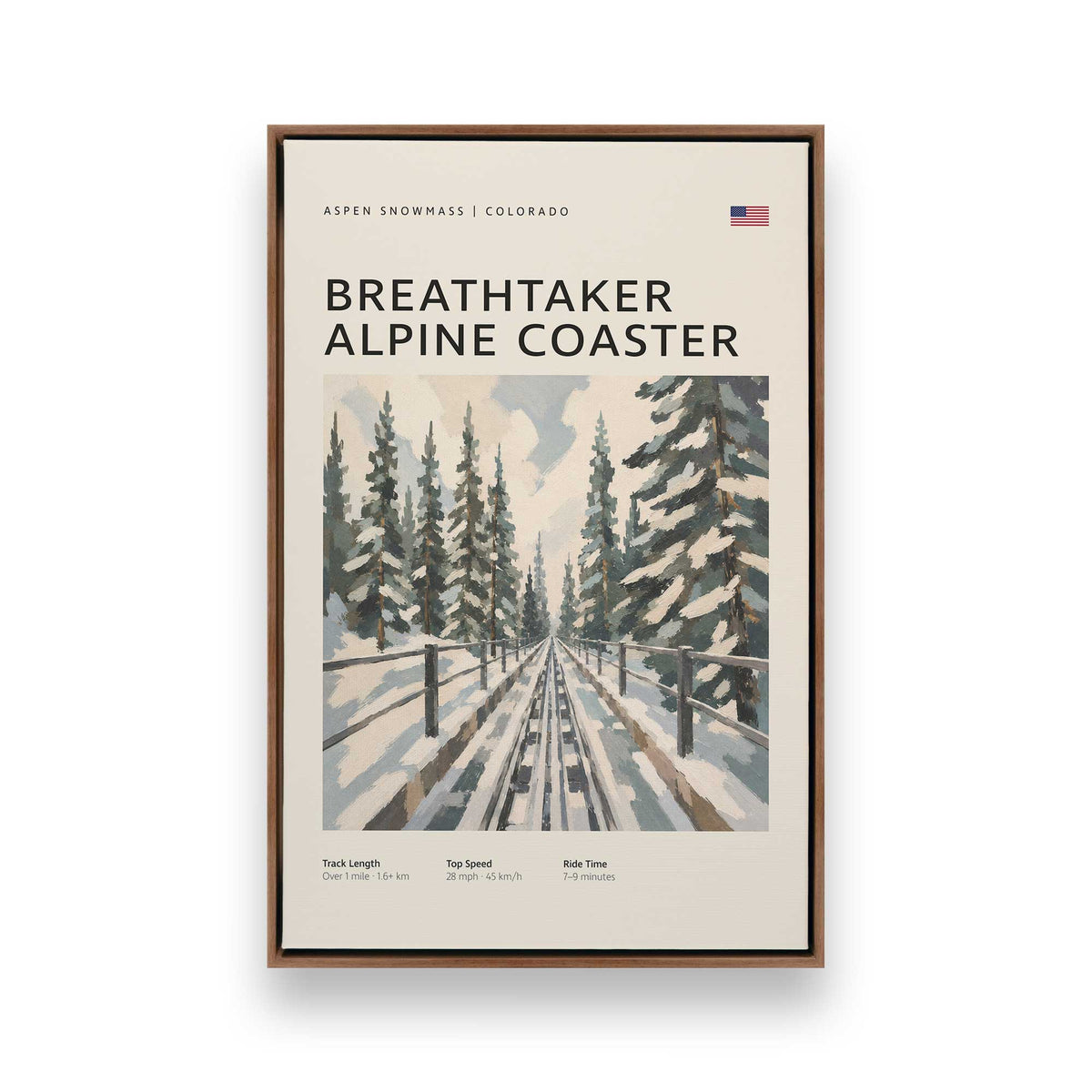 Snowy Coaster Trio, Set of 3 Canvas Prints