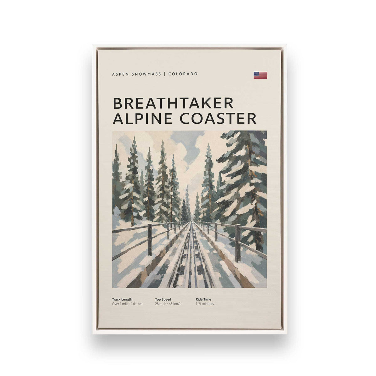 Snowy Coaster Trio, Set of 3 Canvas Prints