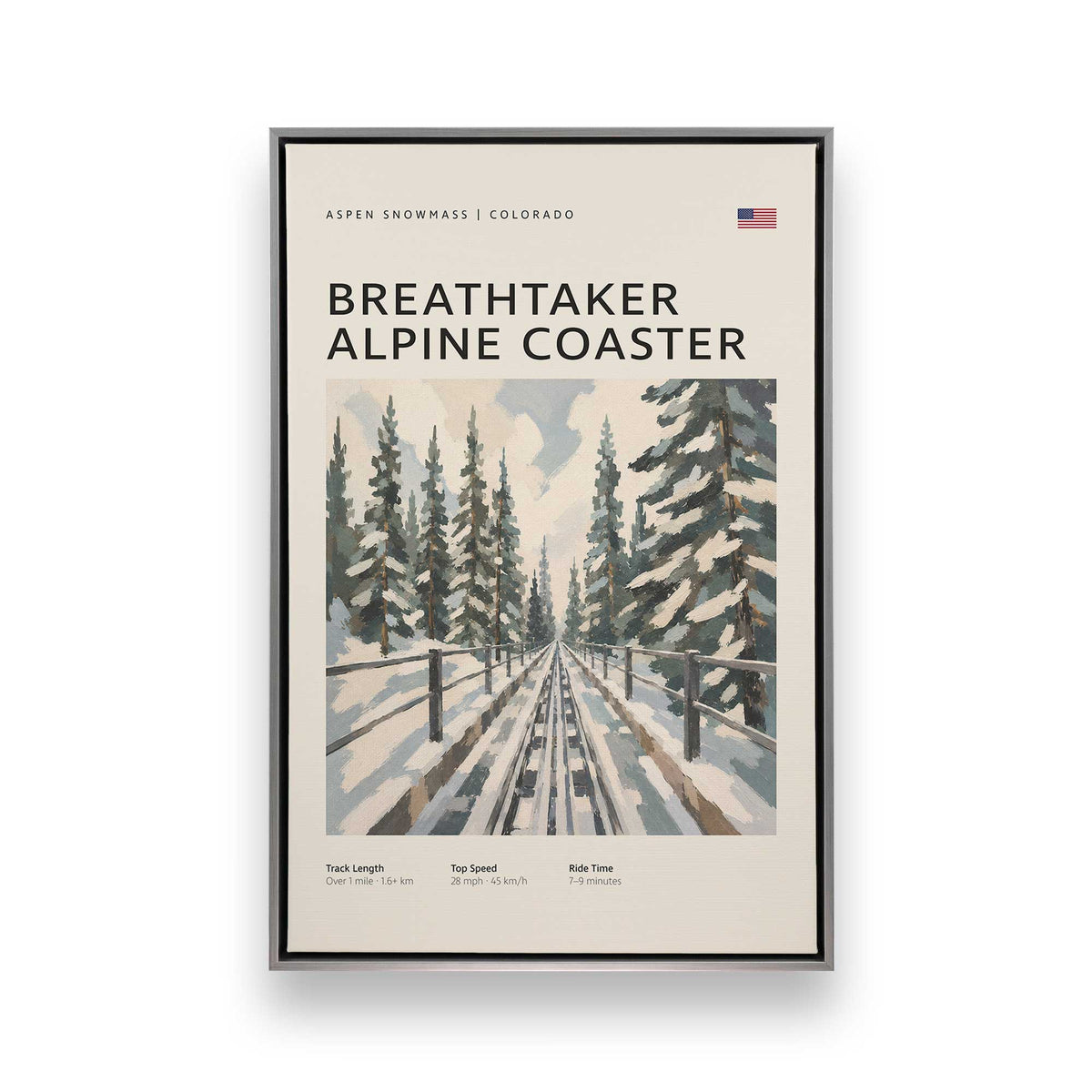 Snowy Coaster Trio, Set of 3 Canvas Prints