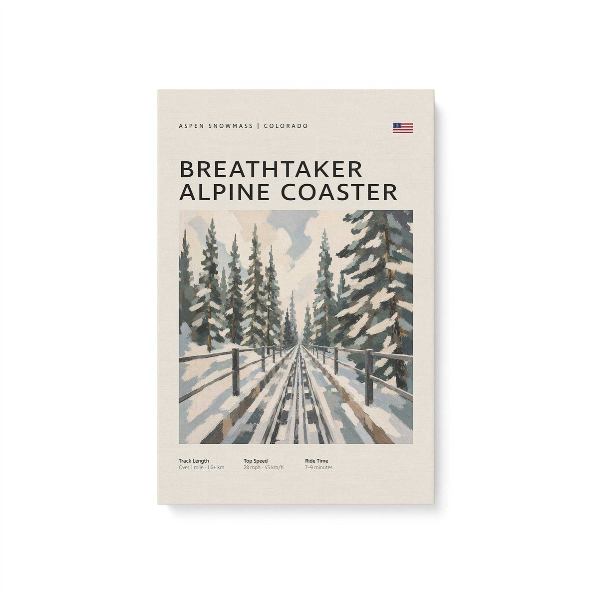 Snowy Coaster Trio, Set of 3 Canvas Prints