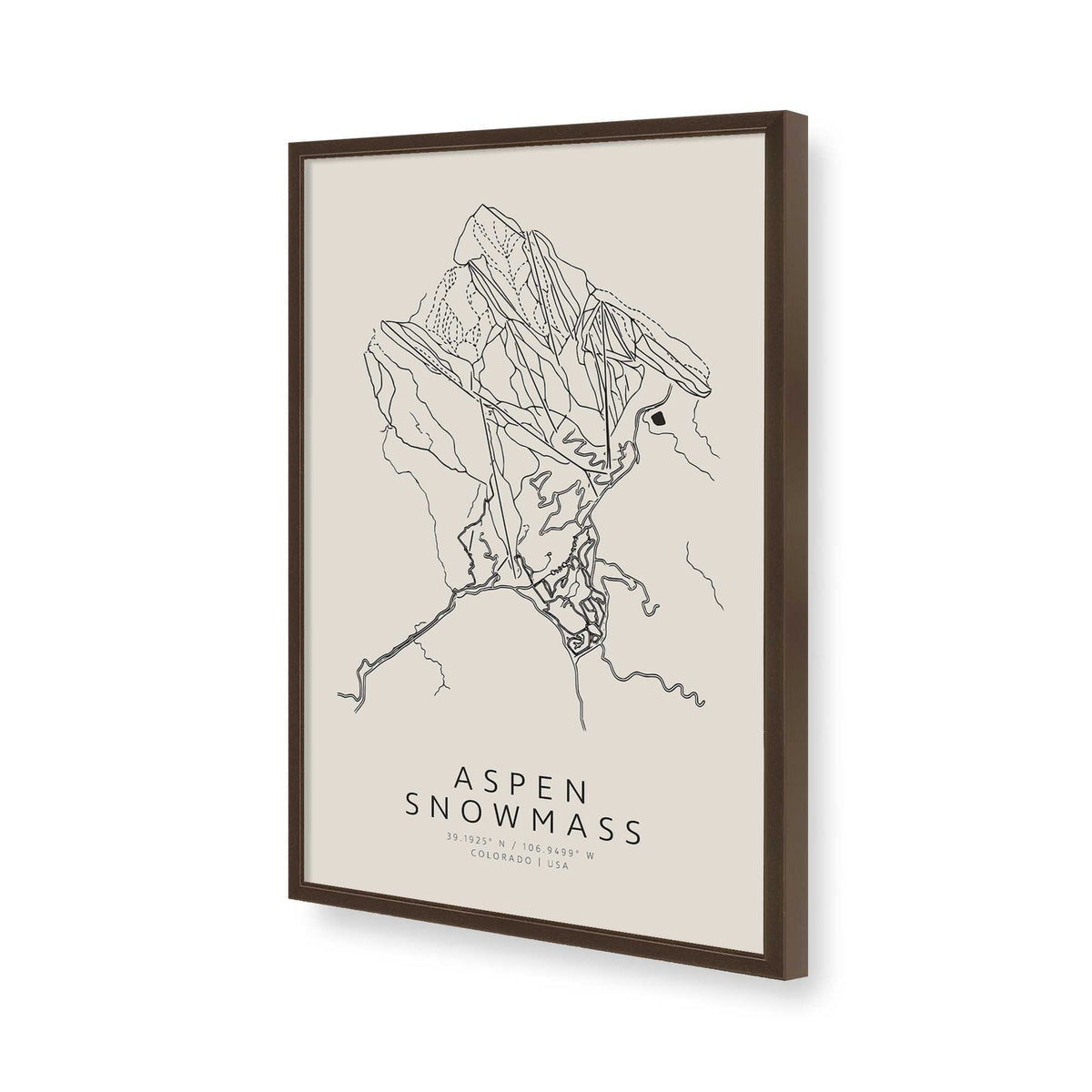 [Color:Brown], Picture of art in a Brown frame of the corner