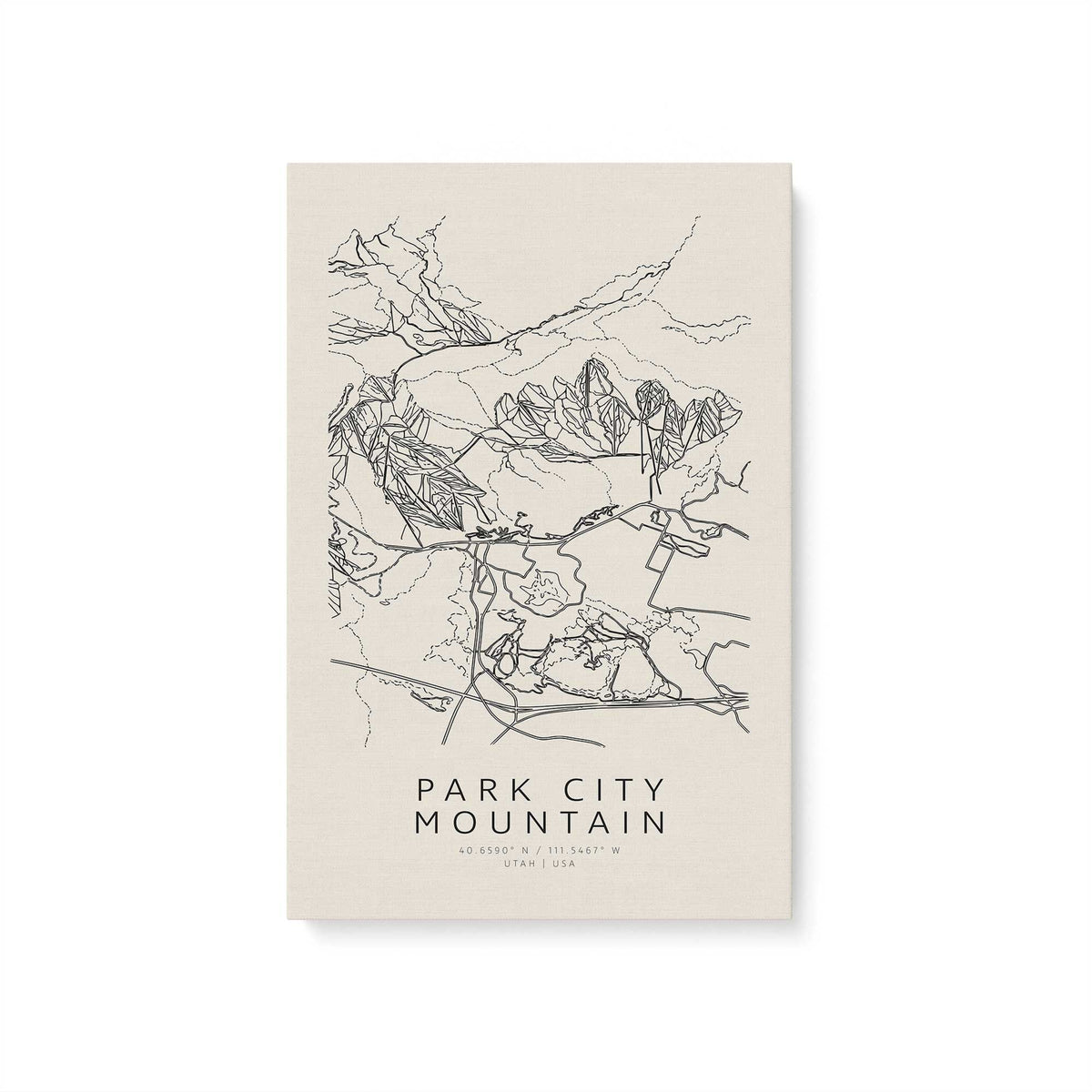 Map My American Mountain Trio, Set of 3 Canvas Prints