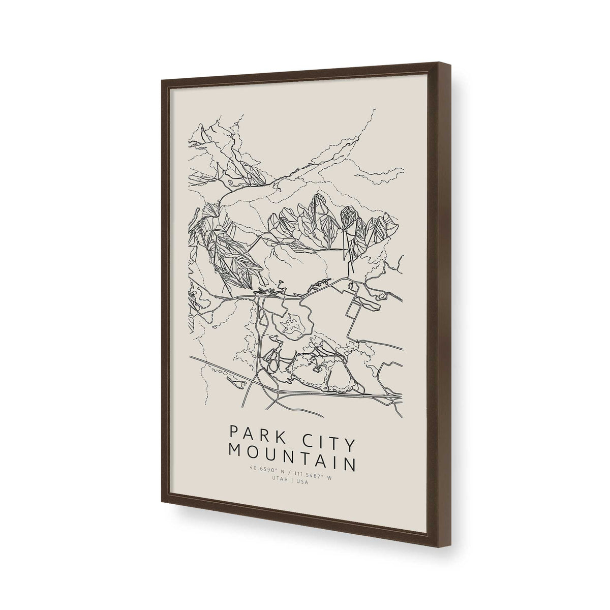 [Color:Brown], Picture of art in a Brown frame of the corner