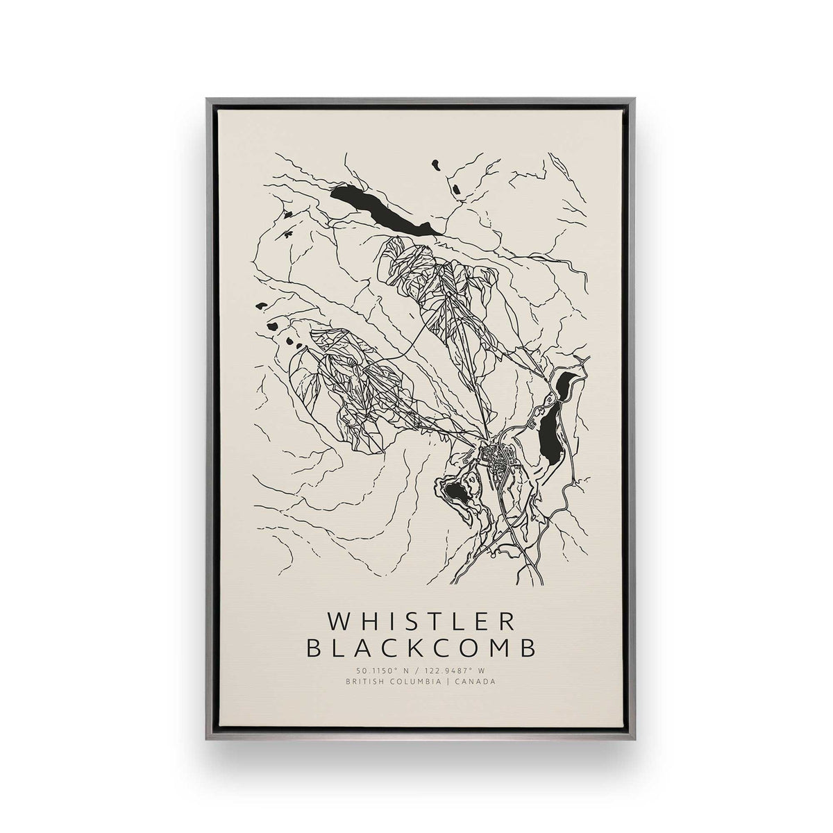 Map My Canadian Mountain Trio, Set of 3 Canvas Prints