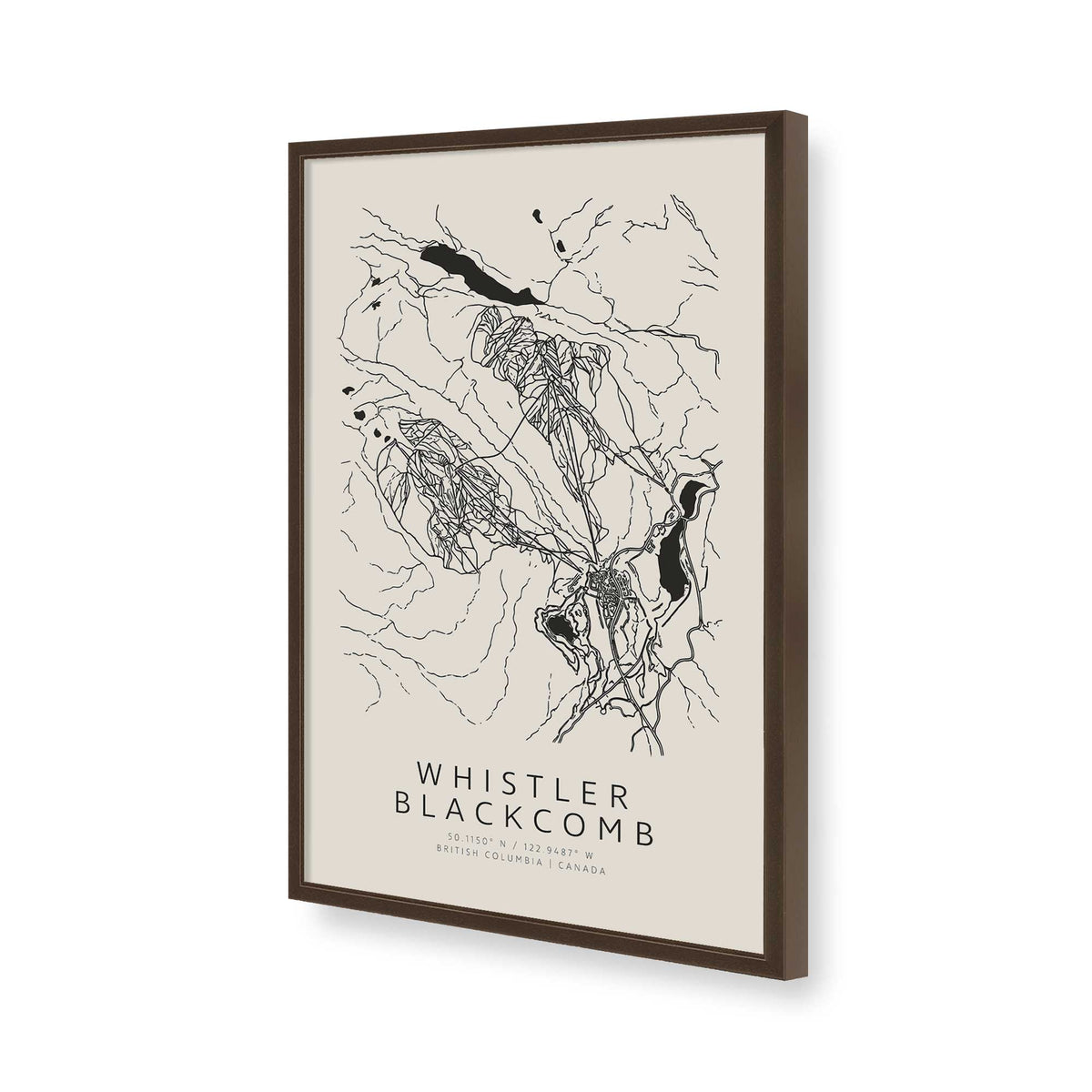 [Color:Brown], Picture of art in a Brown frame of the corner