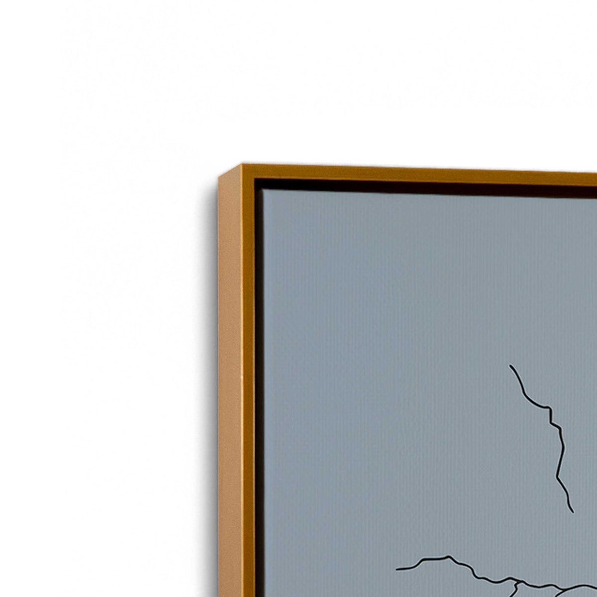 [Color:Polished Gold], Picture of art in a Polished Gold frame at an angle