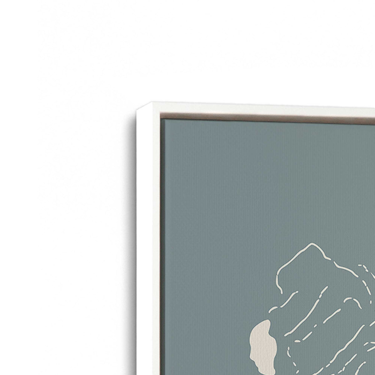[Color:Opaque White], Picture of art in a White frame at an angle