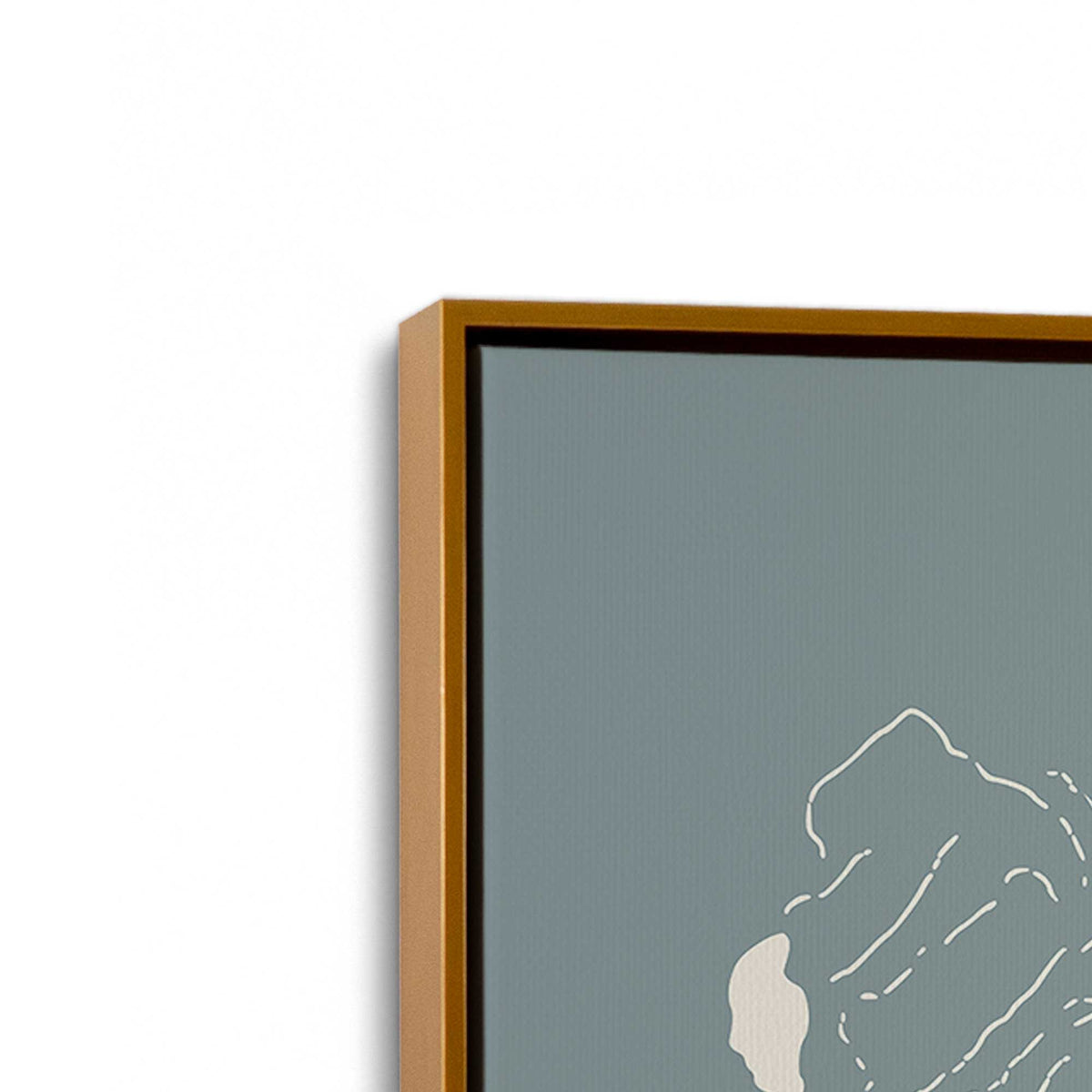 [Color:Polished Gold], Picture of art in a Polished Gold frame at an angle