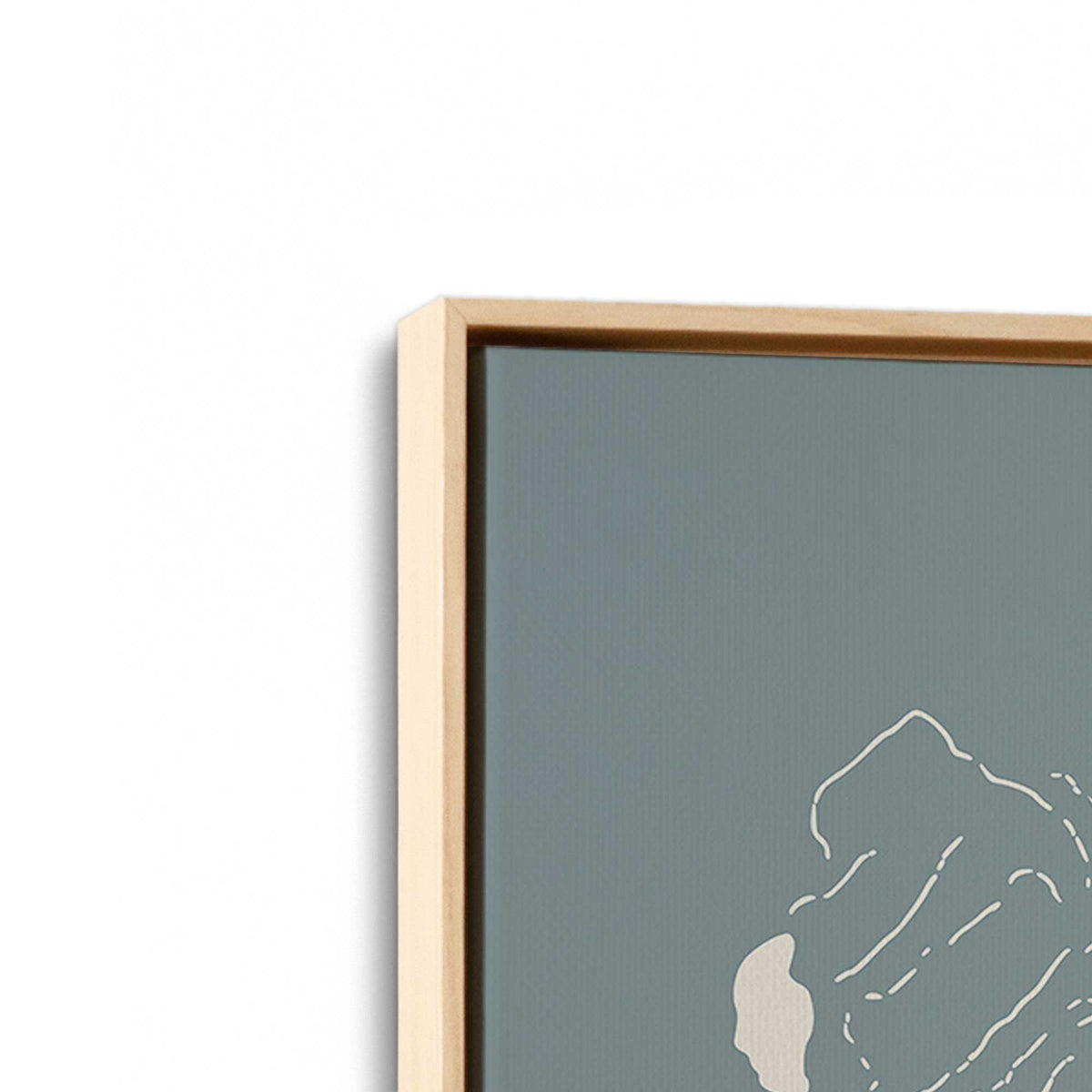 [Color:American Maple], Picture of art in a American Maple frame at an angle