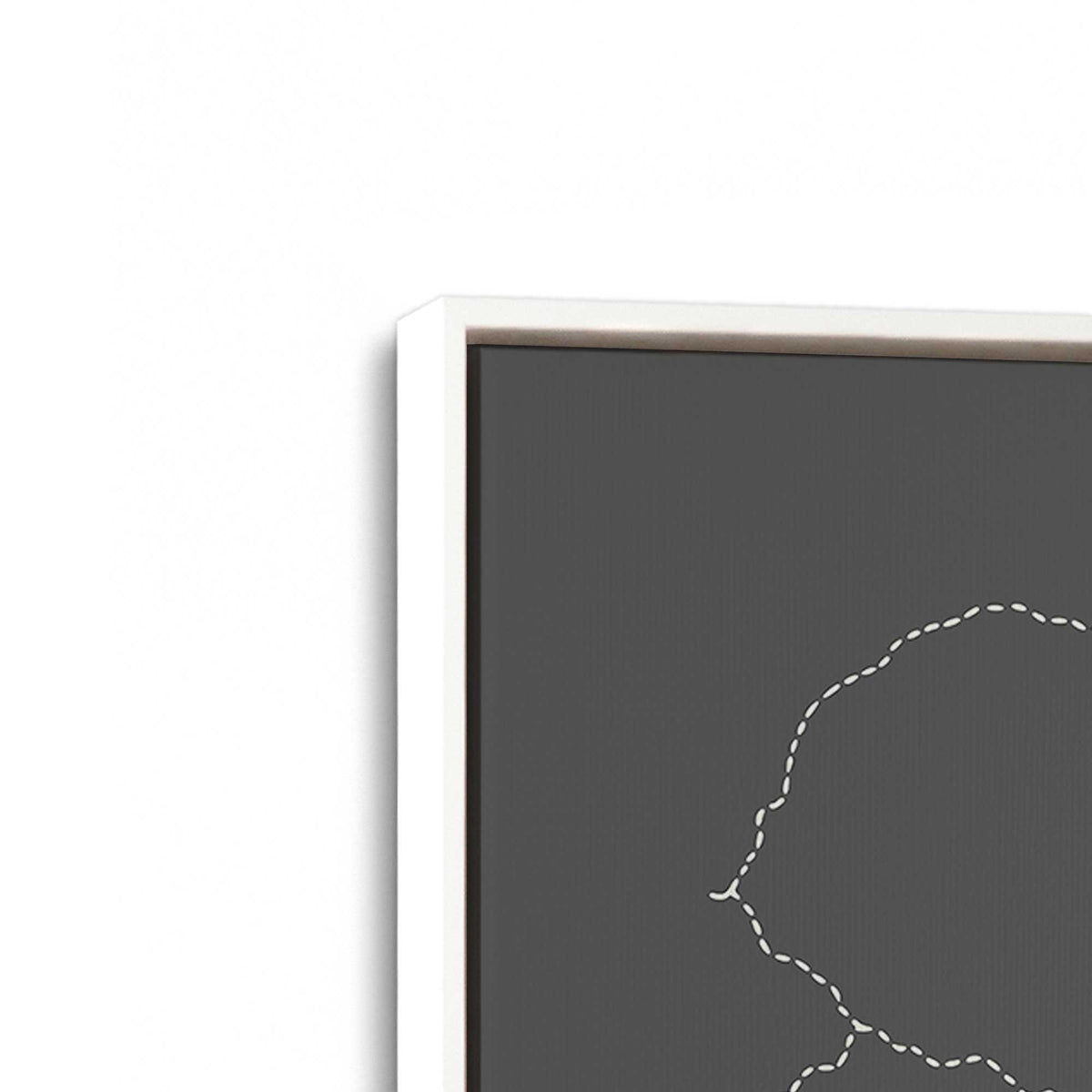 [Color:Opaque White], Picture of art in a White frame at an angle