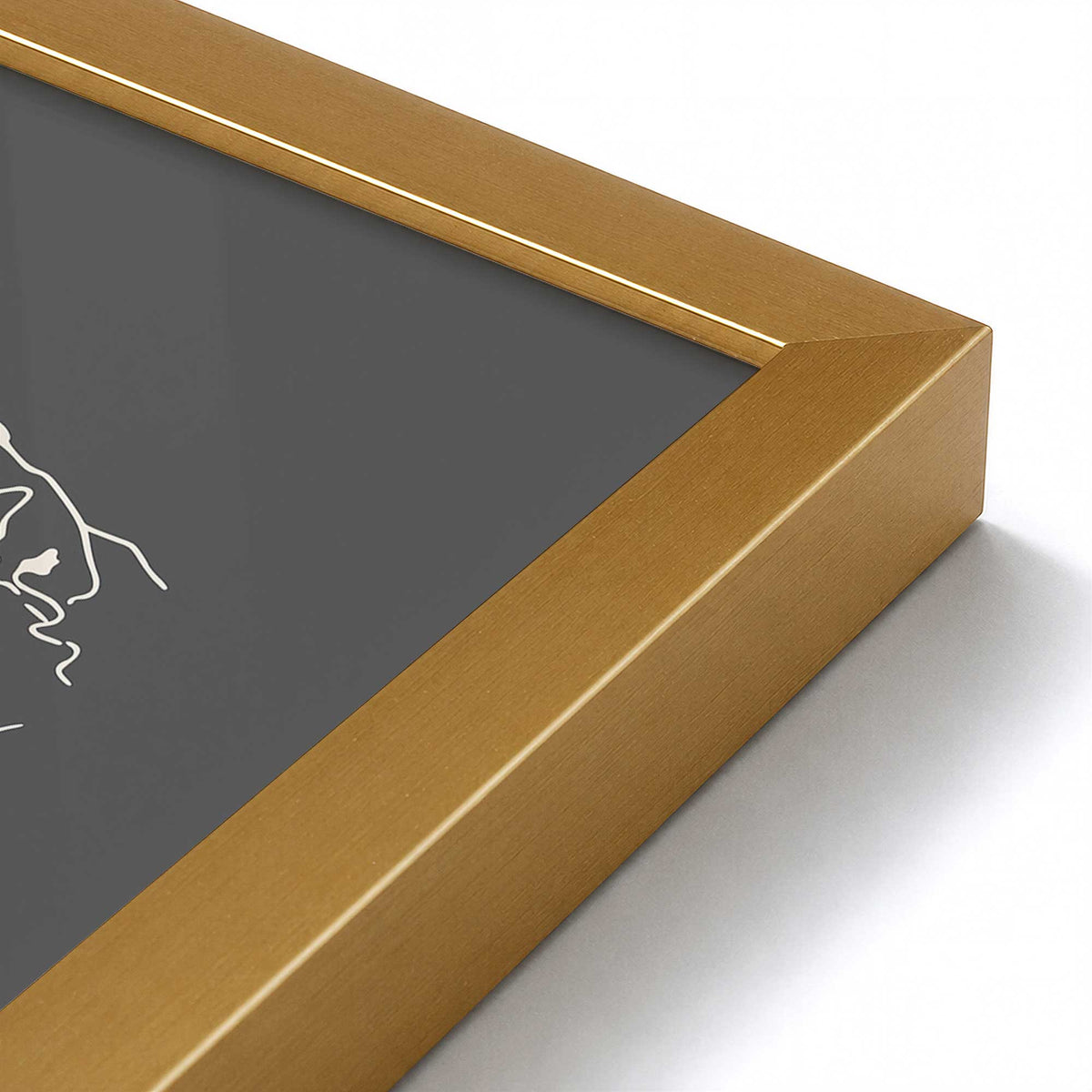 [Color:Polished Gold], Picture of art in a Polished Gold frame at an angle