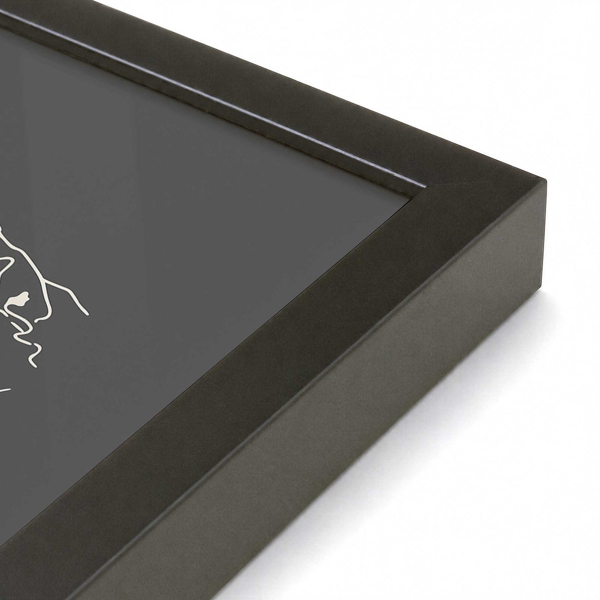 [Color:Satin Black], Picture of art in a Satin Black frame at an angle