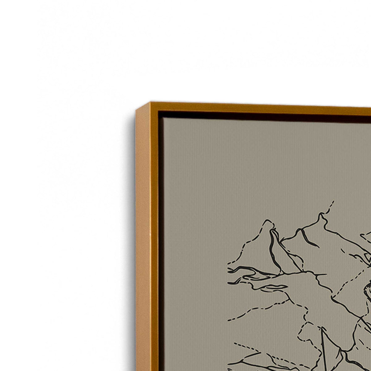 [Color:Polished Gold], Picture of art in a Polished Gold frame at an angle