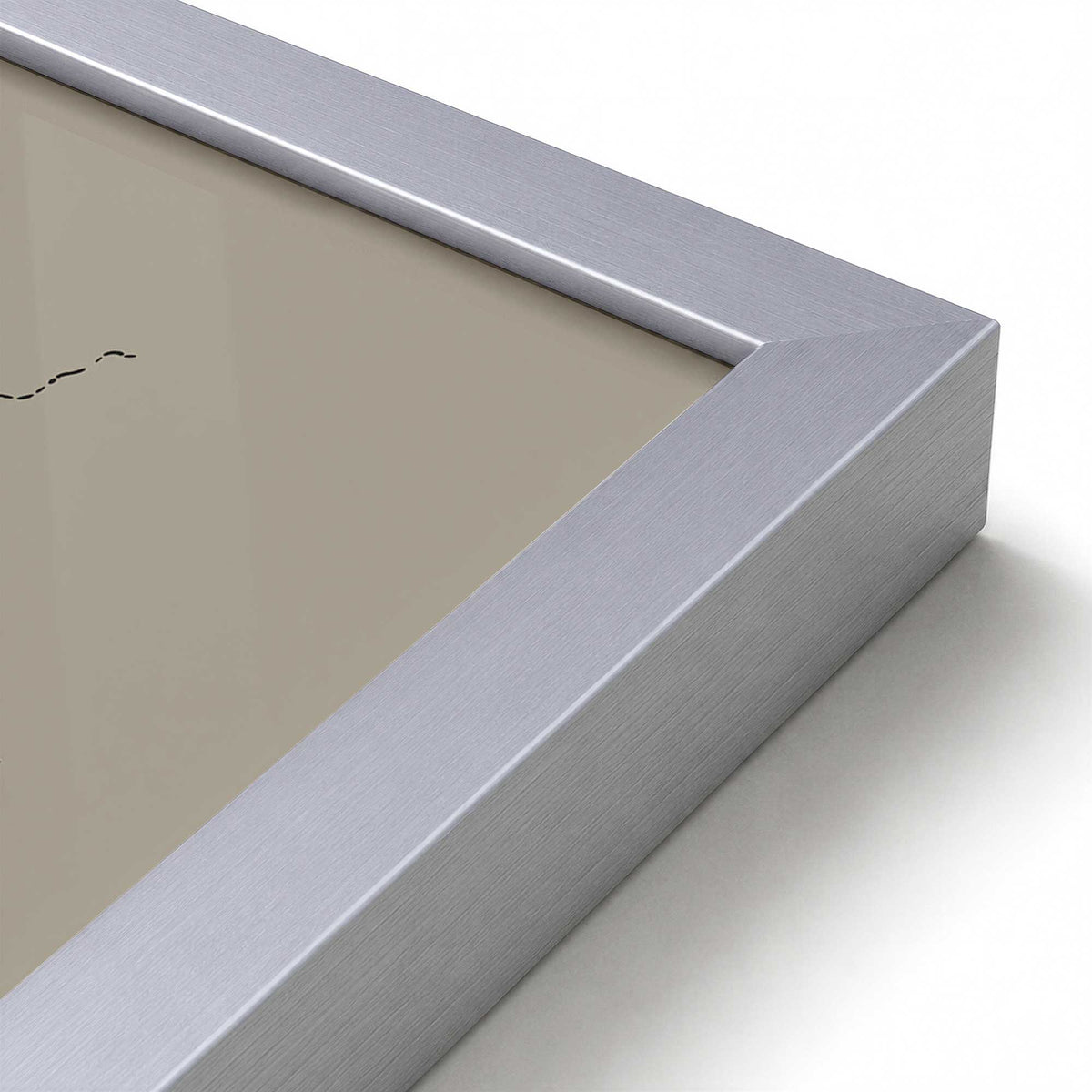 [Color:Polished Chrome], Picture of art in a Polished Chrome frame at an angle