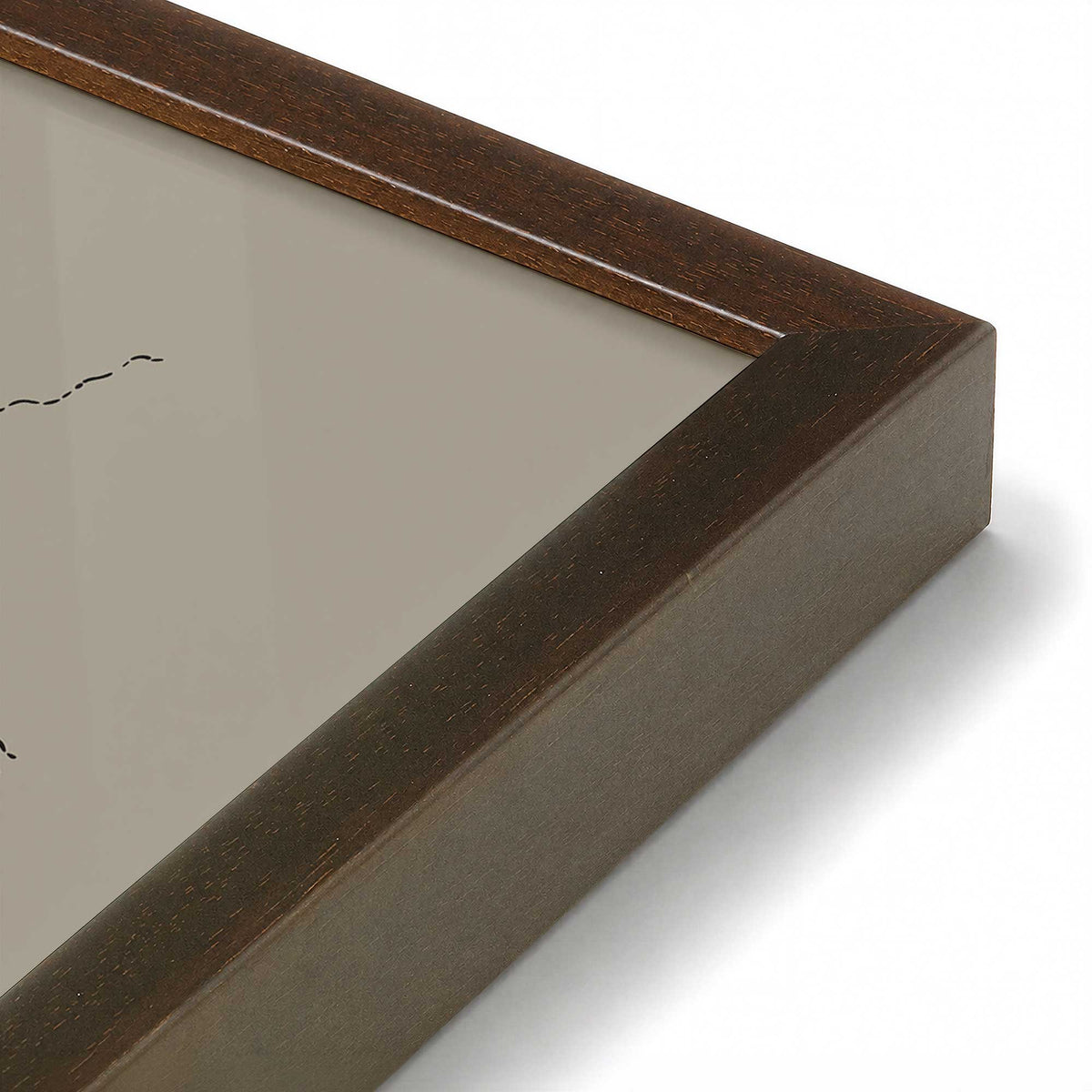 [Color:Brown], Picture of art in a Brown frame at an angle