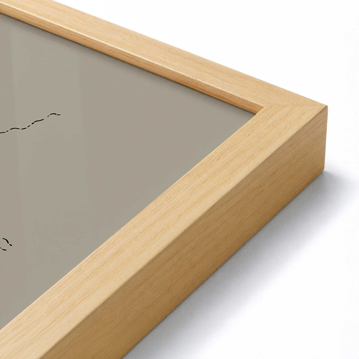 [Color:American Maple], Picture of art in a American Maple frame at an angle
