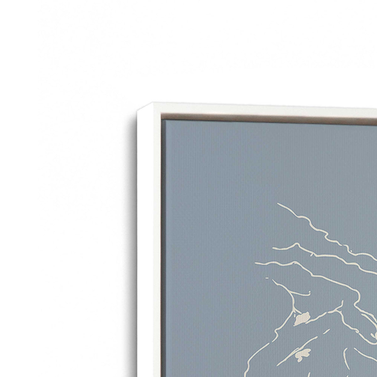 [Color:Opaque White], Picture of art in a White frame at an angle