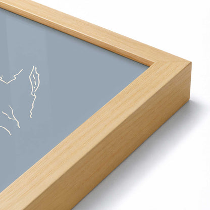 [Color:American Maple], Picture of art in a American Maple frame at an angle