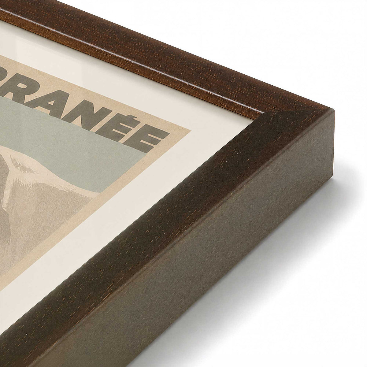 [Color:Brown], Picture of art in a Brown frame at an angle