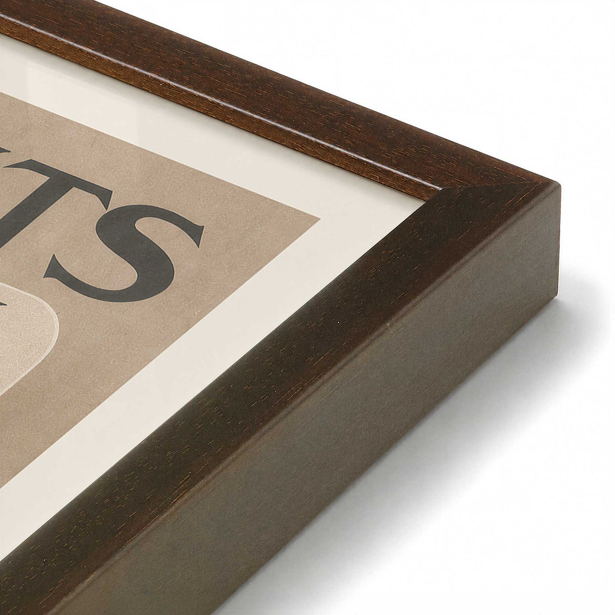 [Color:Brown], Picture of art in a Brown frame at an angle