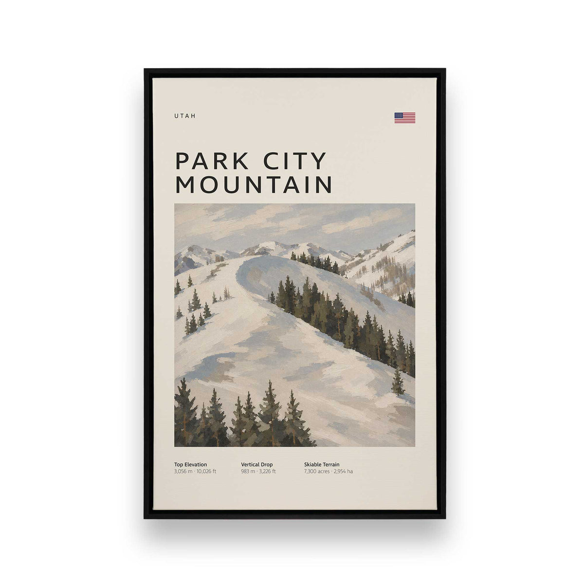 American Powder Day Trio, Set of 3 Canvas Prints