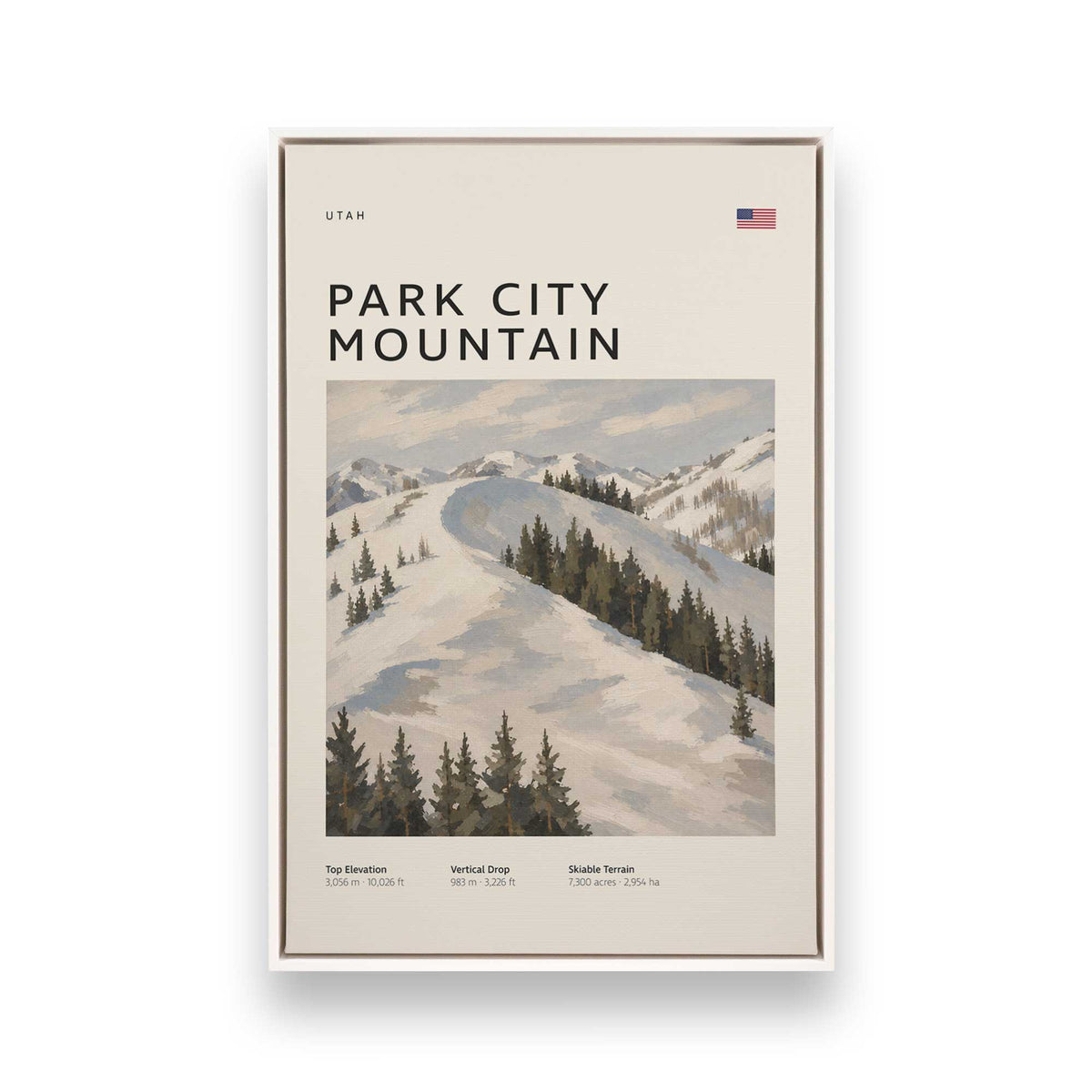 American Powder Day Trio, Set of 3 Canvas Prints
