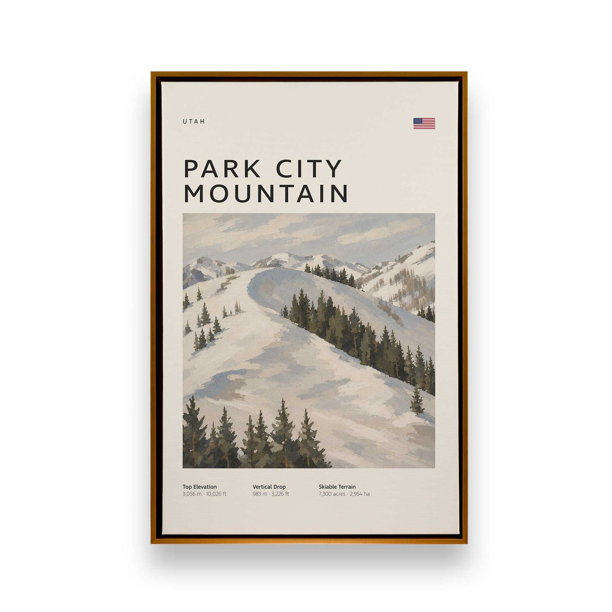 American Powder Day Trio, Set of 3 Canvas Prints