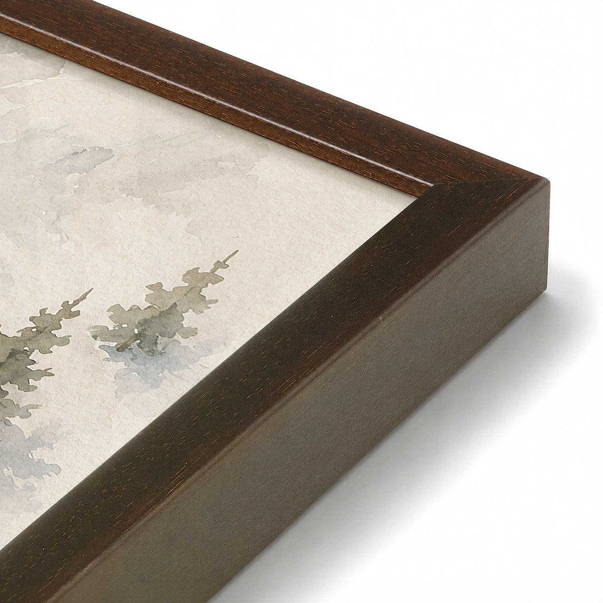 [Color:Brown], Picture of art in a Brown frame at an angle