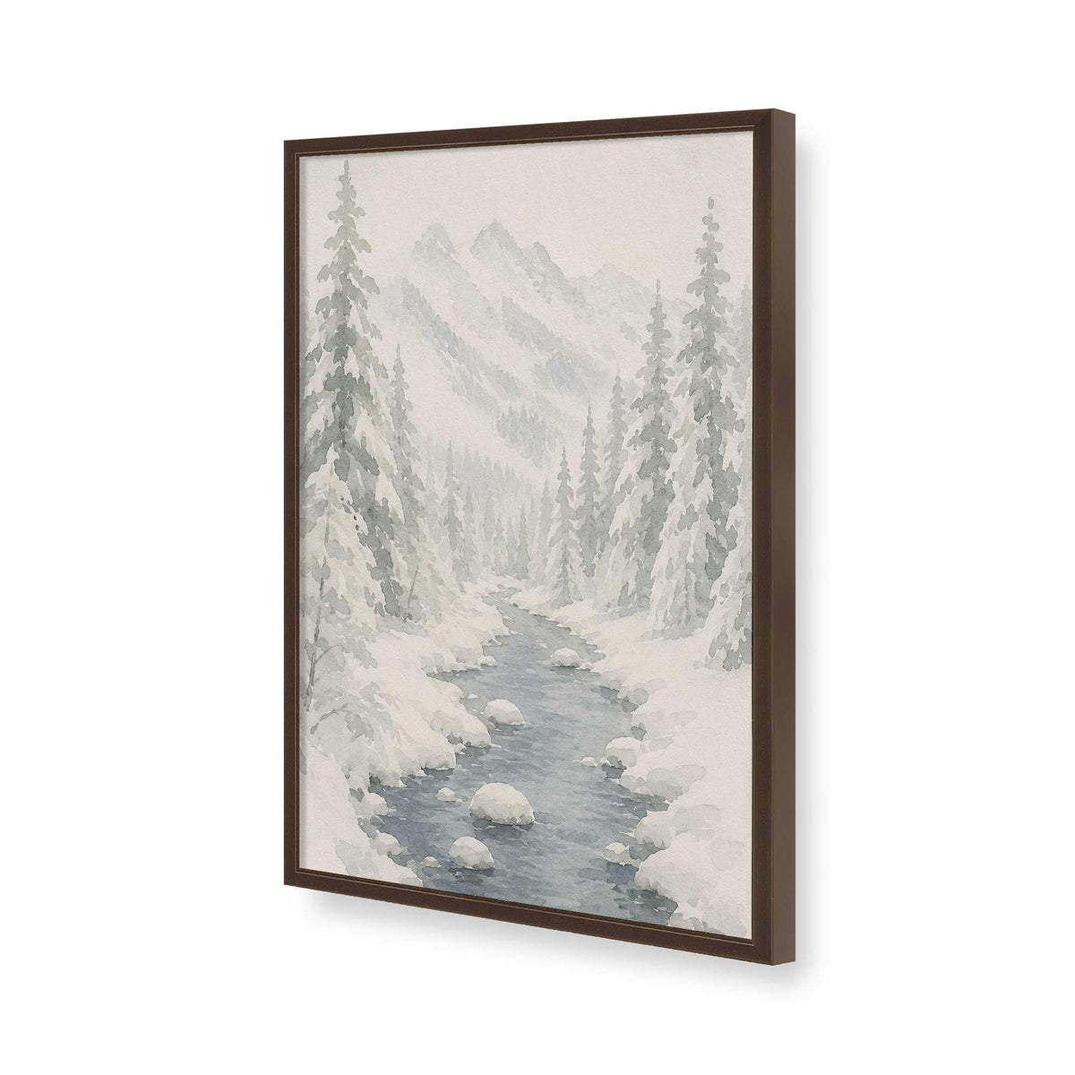 [Color:Brown], Picture of art in a Brown frame of the corner
