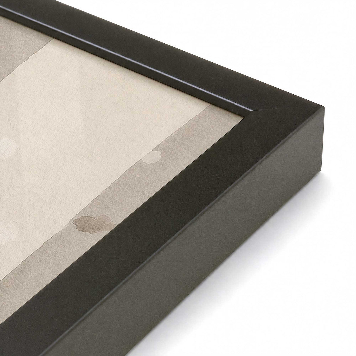 [Color:Satin Black], Picture of art in a Satin Black frame at an angle