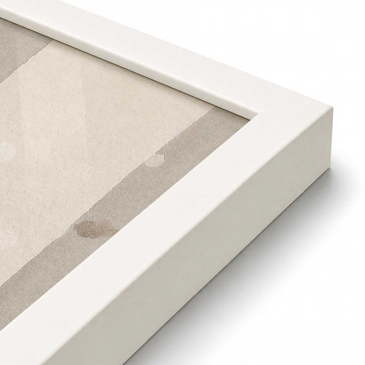 [Color:Opaque White], Picture of art in a Opaque White frame at an angle
