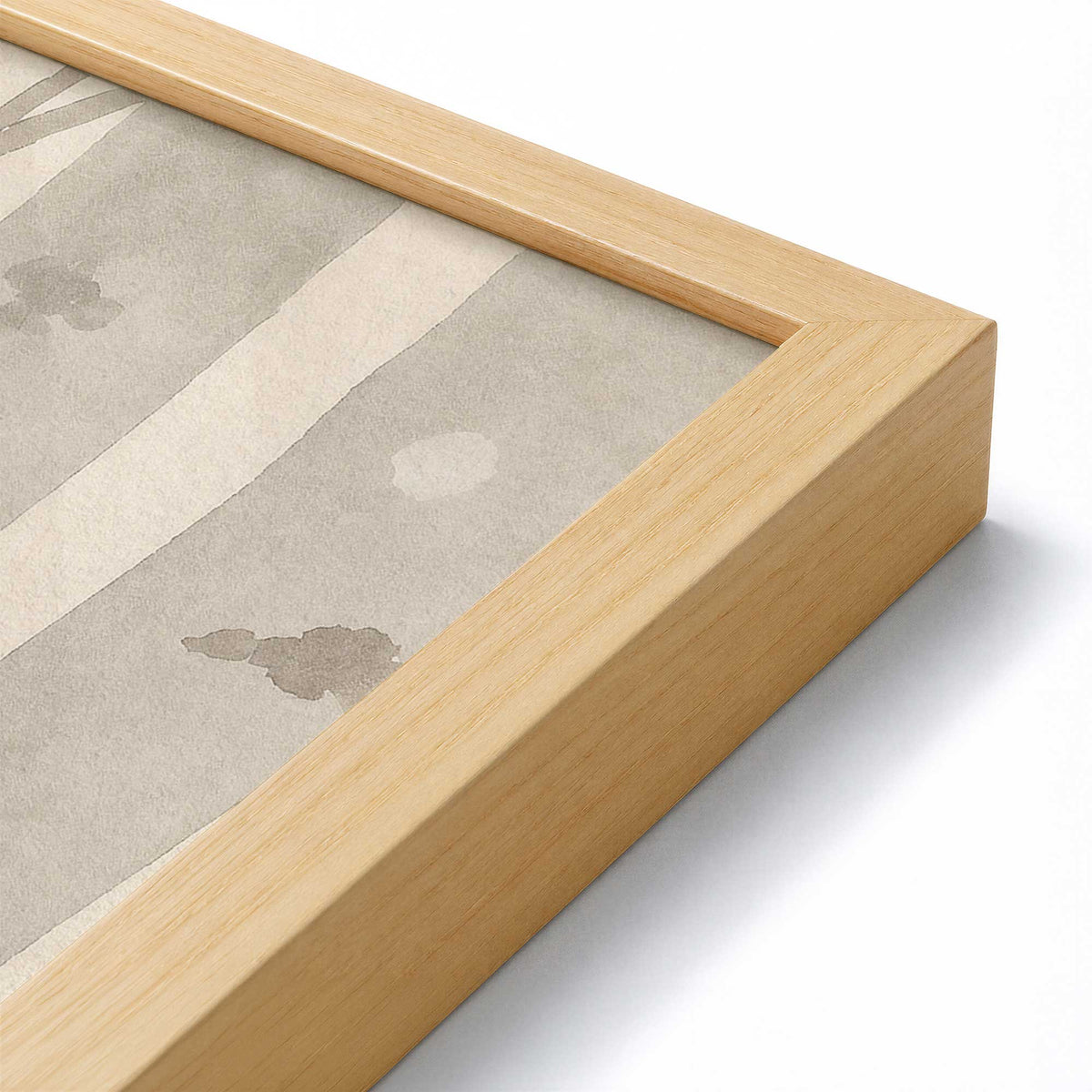 [Color:American Maple], Picture of art in a American Maple frame at an angle