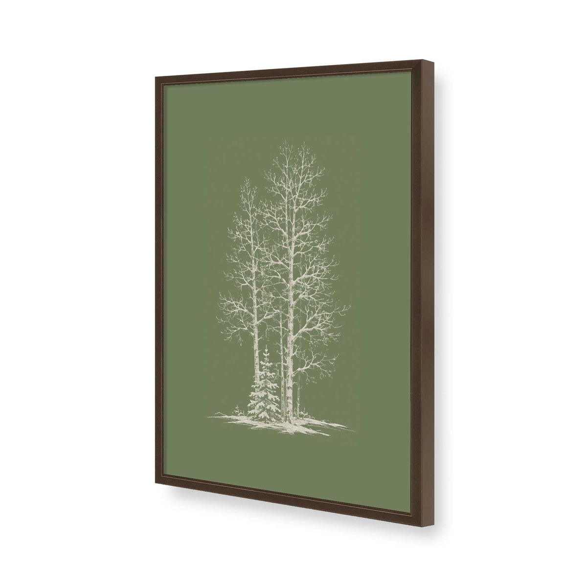 [Color:Brown], Picture of art in a Brown frame of the corner