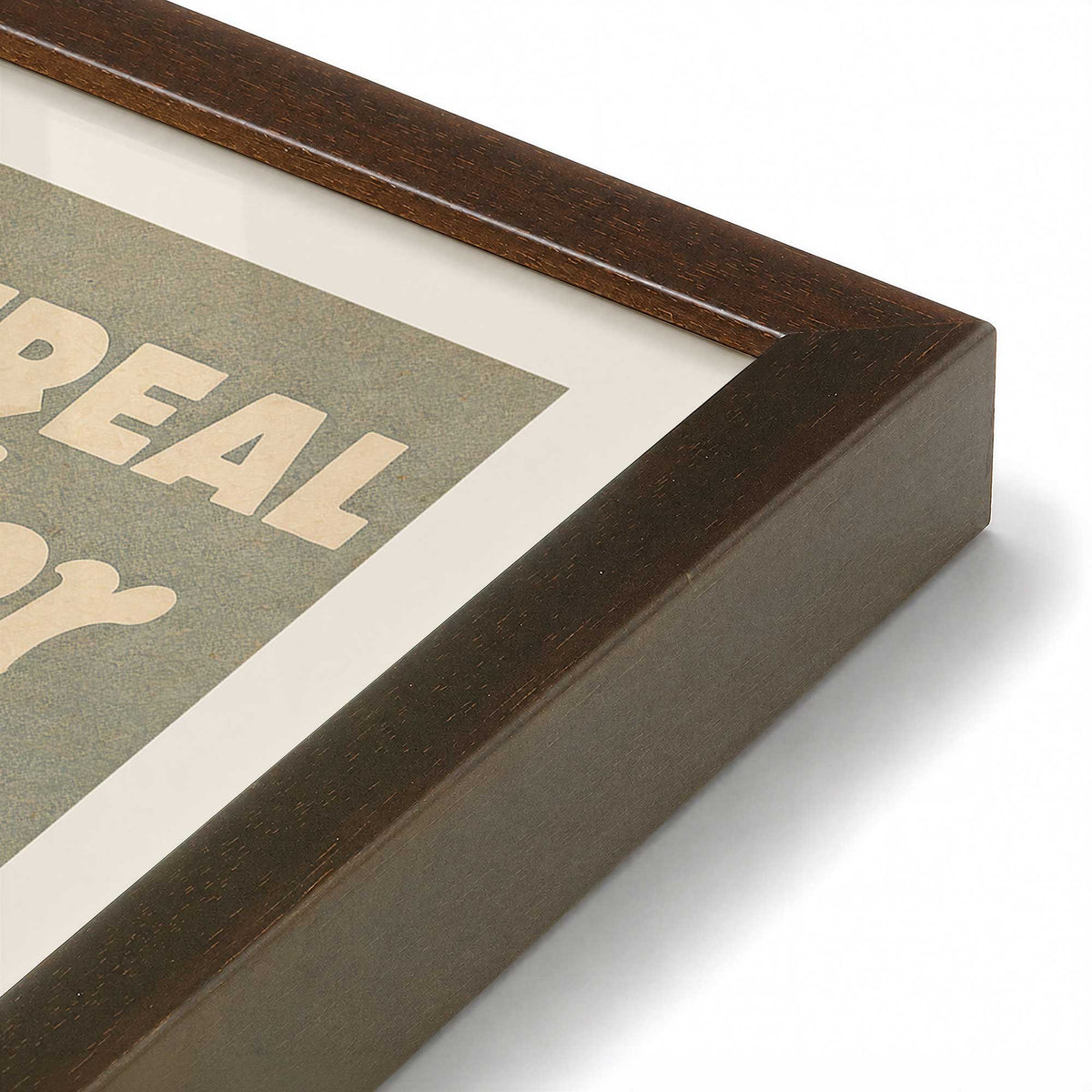 [Color:Brown], Picture of art in a Brown frame at an angle