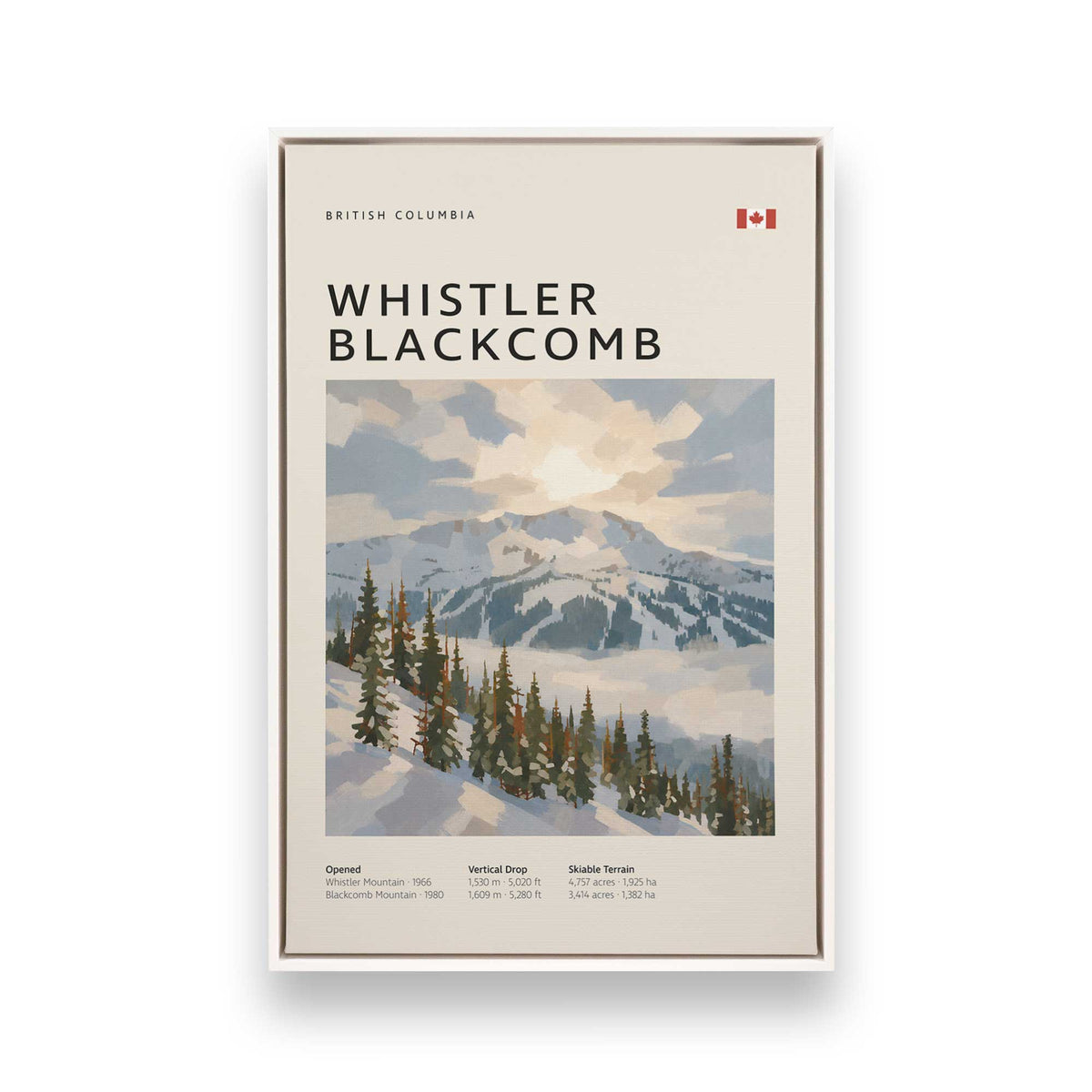 Canadian Powder Day Trio, Set of 3 Canvas Prints