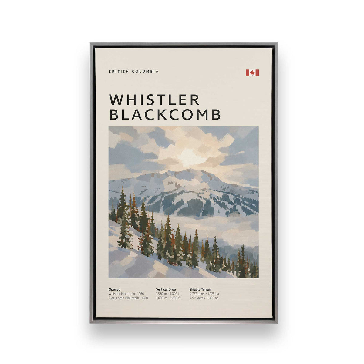 Ski Lines Ahead, Set of 4 Canvas Prints