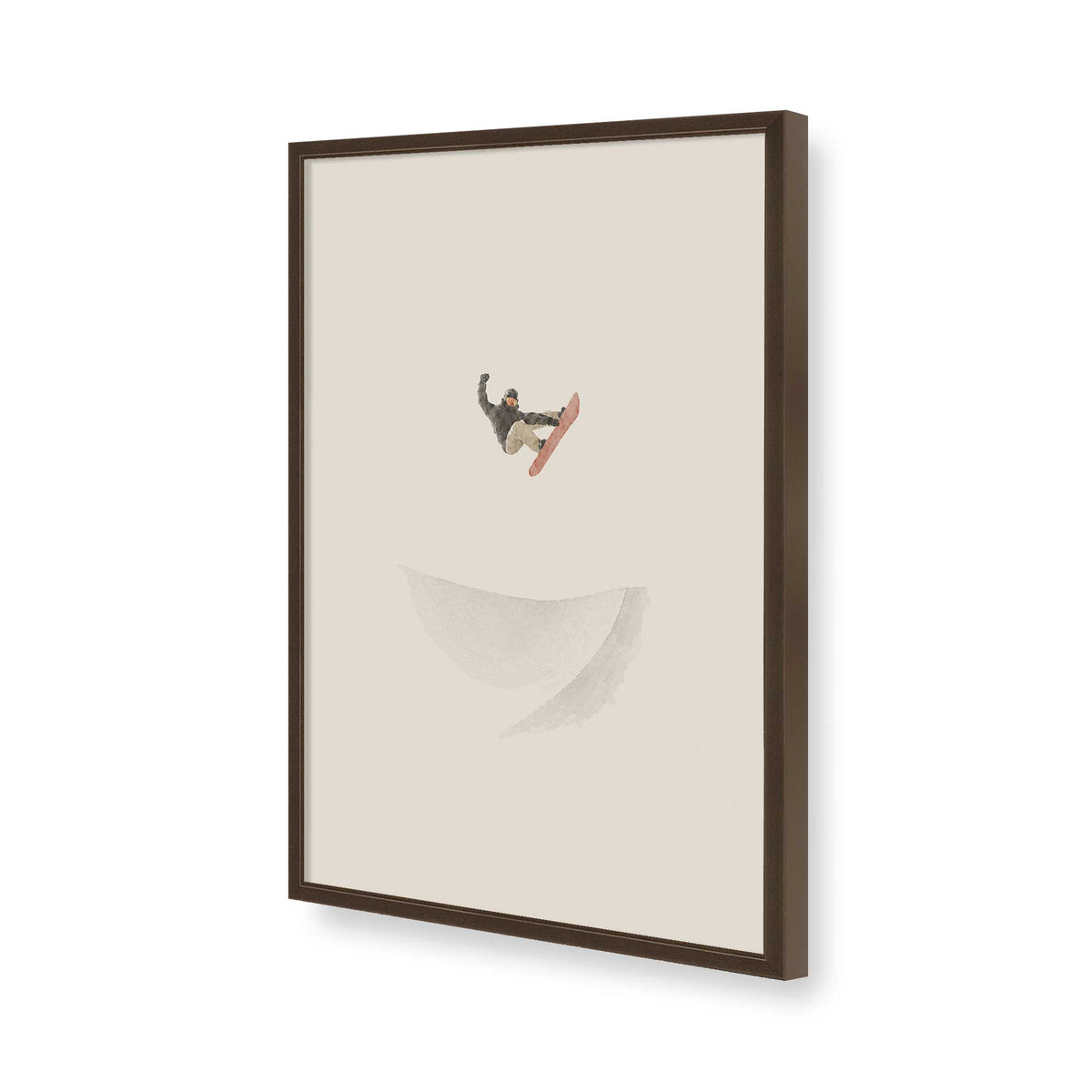 [Color:Brown], Picture of art in a Brown frame of the corner