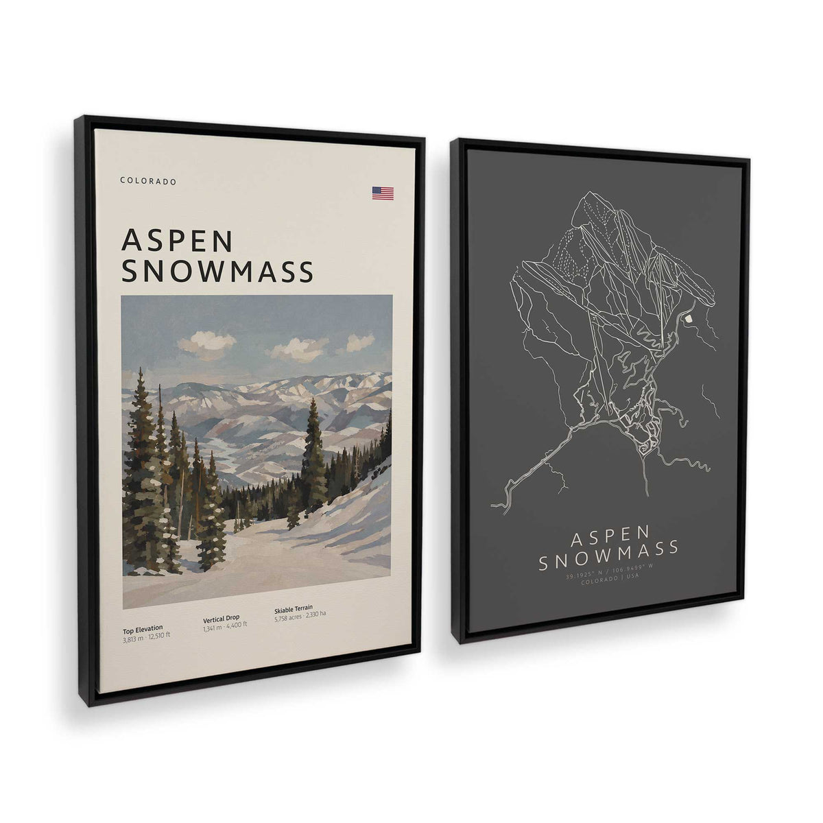 [Color:Satin Black], Picture of art in a Satin Black frame at an angle